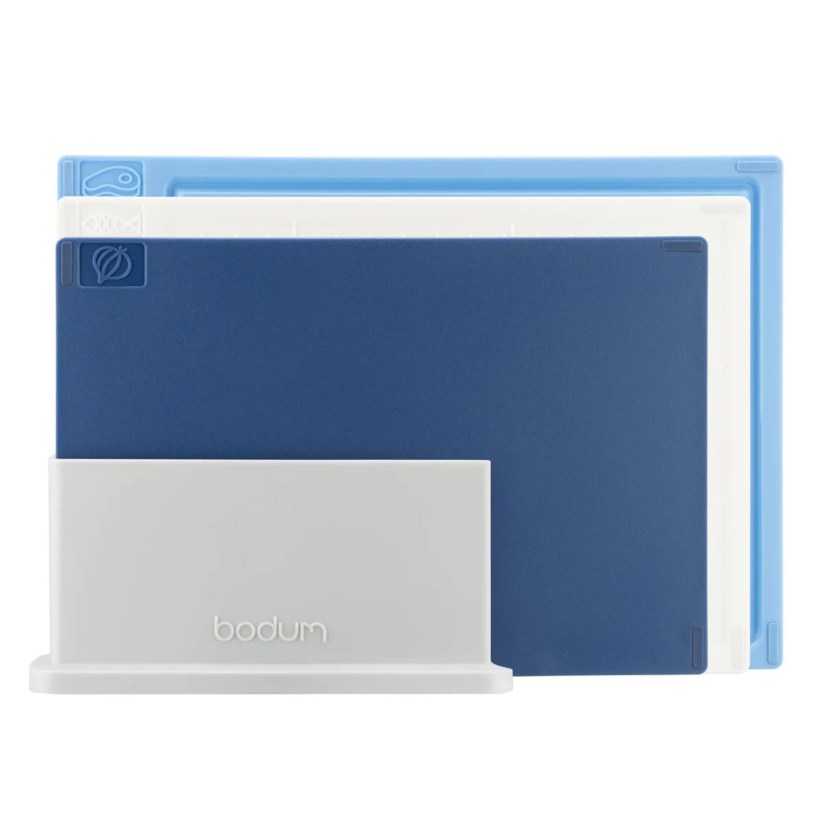 BODUM - Ensemble de 3 Planches à Découper avec Support-cutting-coards-holder-bistro-costco-1882041-bleu-blue