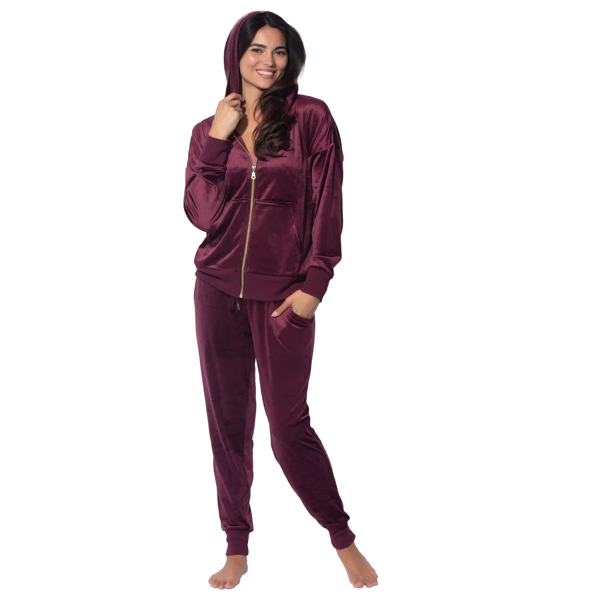 BLACK BOW - Ensemble de Détente en Velours pour Femme, 2 Pièces-women's-velour-lounge-set-costco-1926397-rouge-red-2