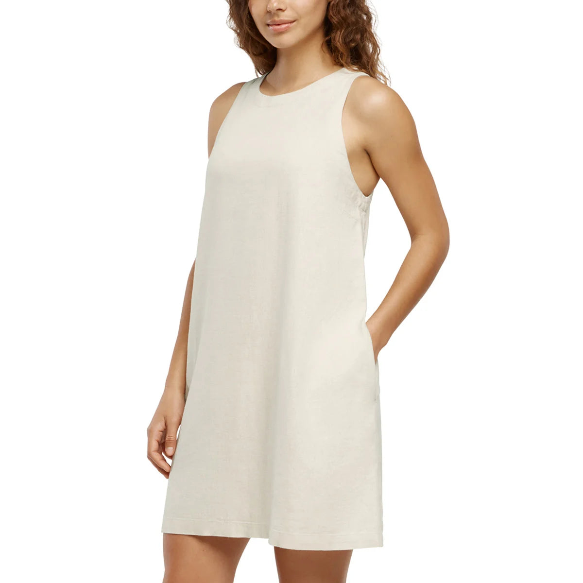 BANANA REPUBLIC - Robe en Lin Sans Manches pour Femme-WOMEN'S-SLEEVELESS-LINEN-DRESS-COSTCO-1876603-CRÈME-CREAM-3