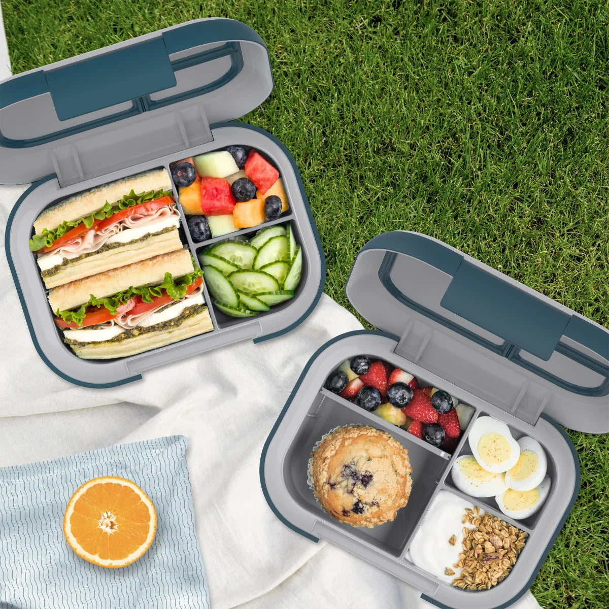 BENTGO - Ensemble de 2 Boites à Lunch Étanches Chill XL-leak-proof-lunch-box-set-pack-costco-1962134-gris-grey-2