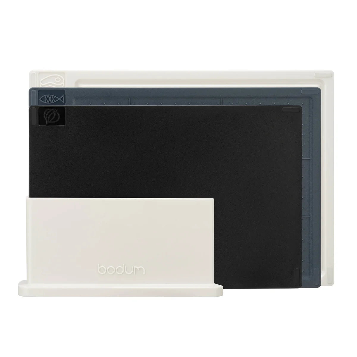 BODUM - Ensemble de 3 Planches à Découper avec Support-cutting-coards-holder-bistro-costco-1882041-noir-black