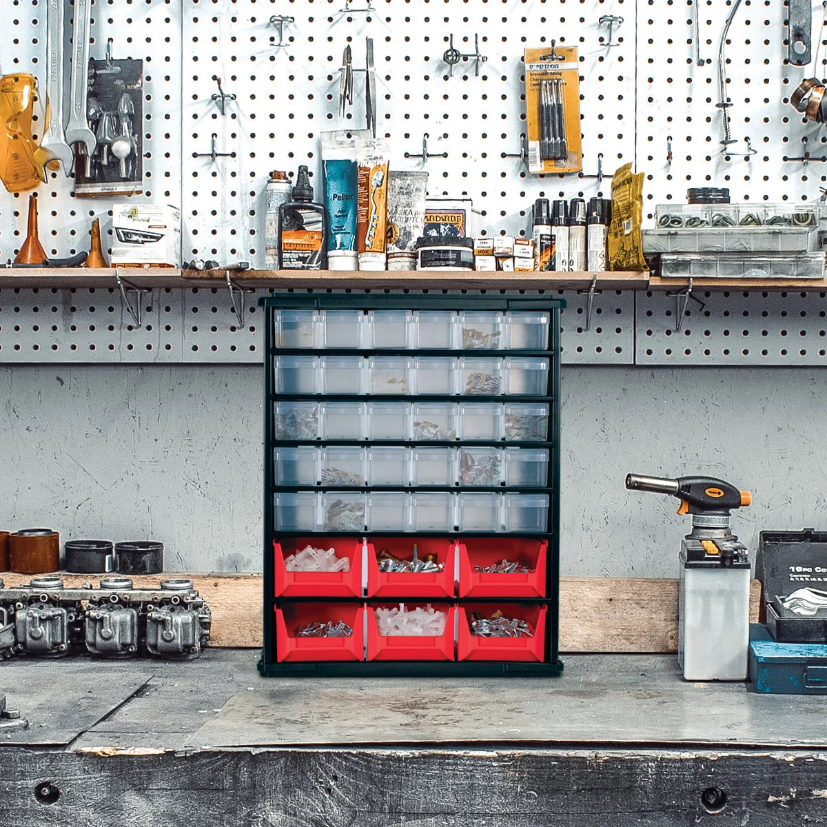 BIRDROCK HOME - Organisateur de Bacs à Pièces à Usages Multiples- multiuse-parts-bin-organizer-costco-red-black-rouge-noir-1834357-3