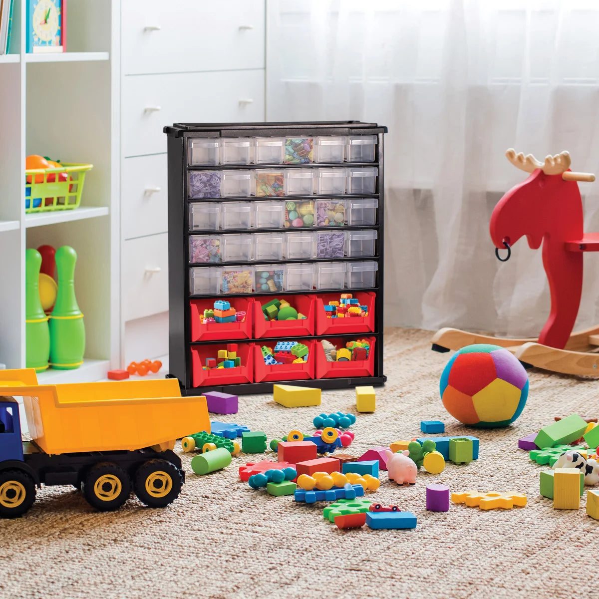 BIRDROCK HOME - Organisateur de Bacs à Pièces à Usages Multiples- multiuse-parts-bin-organizer-costco-red-black-rouge-noir-1834357-4