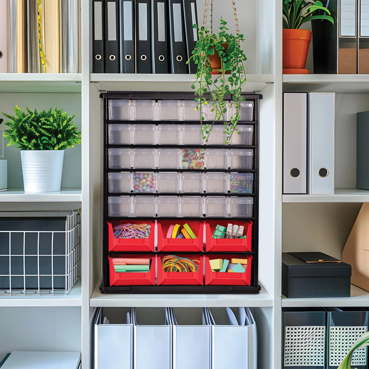 BIRDROCK HOME - Organisateur de Bacs à Pièces à Usages Multiples- multiuse-parts-bin-organizer-costco-red-black-rouge-noir-1834357-6