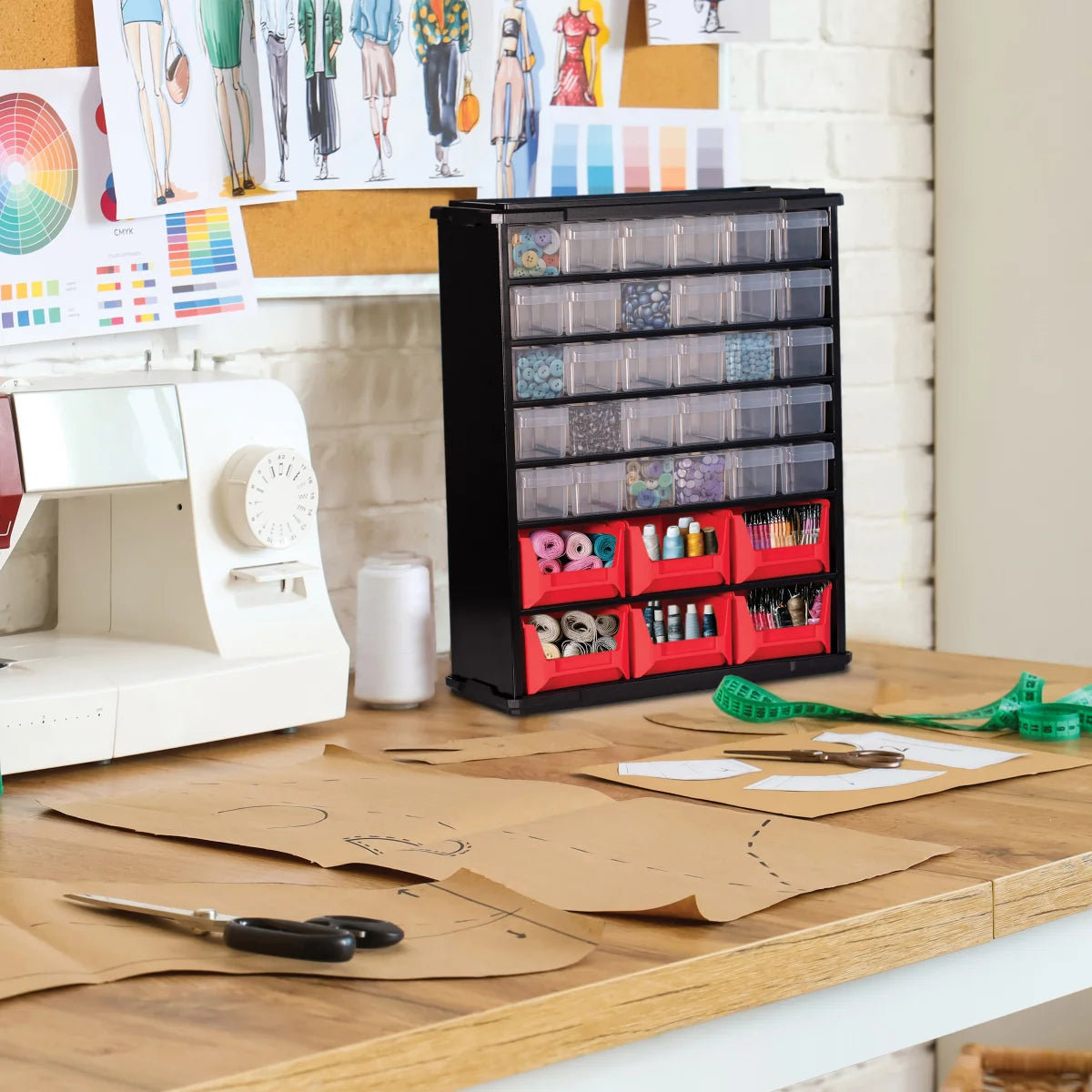 BIRDROCK HOME - Organisateur de Bacs à Pièces à Usages Multiples- multiuse-parts-bin-organizer-costco-red-black-rouge-noir-1834357-7