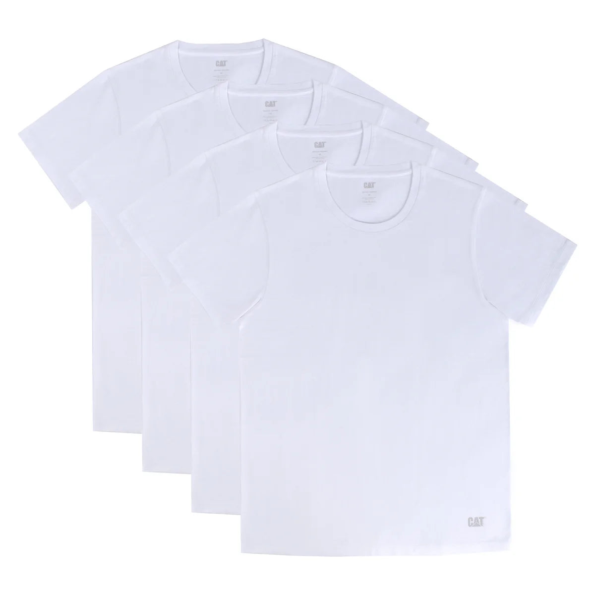 CAT - Paquet de 4 T-Shirt Ras du Cou-pack-crew-shirts-men's-homme-costco-1699050-white-blanc-2