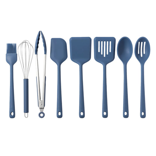CORE KITCHEN - Ensemble de 8 Outils de Cuisine en Silicone-piece-set-kitchen-tool-costco-1742944-blue-bleu