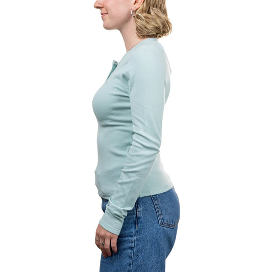 CALVIN KLEIN - Chandail Henley pour Femme-Womens-Long-Sleeve-Bleu-Turquoise-Blue-1907725-1933648