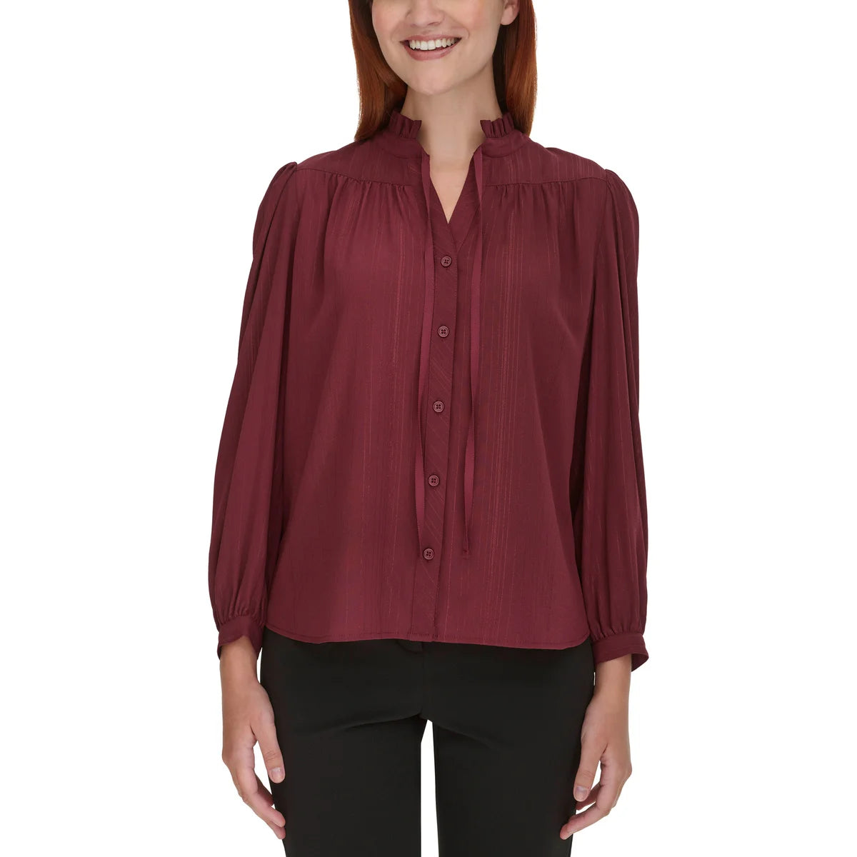 dkny-chemisier-pour-femme-women's-bouse-costco-3811001-rouge-red