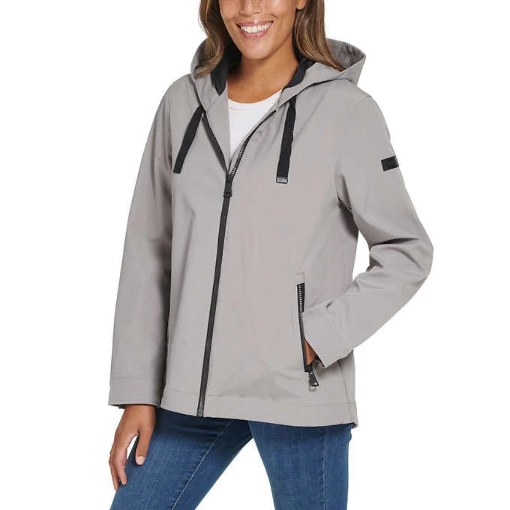 Dkny hooded coat best sale