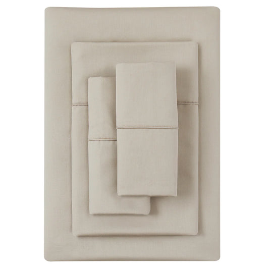 KIRKLAND SIGNATURE - Ensemble de Draps en Coton-6pcs-sheet-set-costco-4445552-beige-2