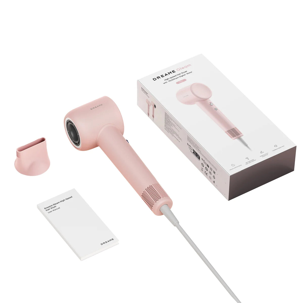 DREAME - Sèche-Cheveux Haute-Vitesse Gleam-hair-dryer-high-speed-pink-rose-costco-1891187-4