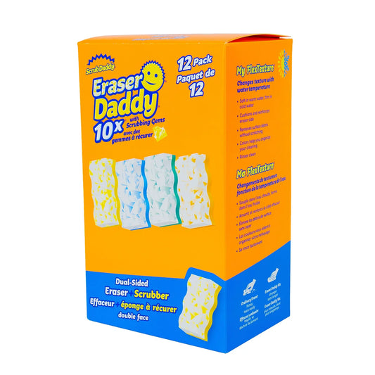 SCRUB DADDY - Paquet de 12 Effaceur + Éponge à Récurer Double Face 10x-eraser-daddy-dual-sided-eraser-crubber-pack-costco-1864452-2