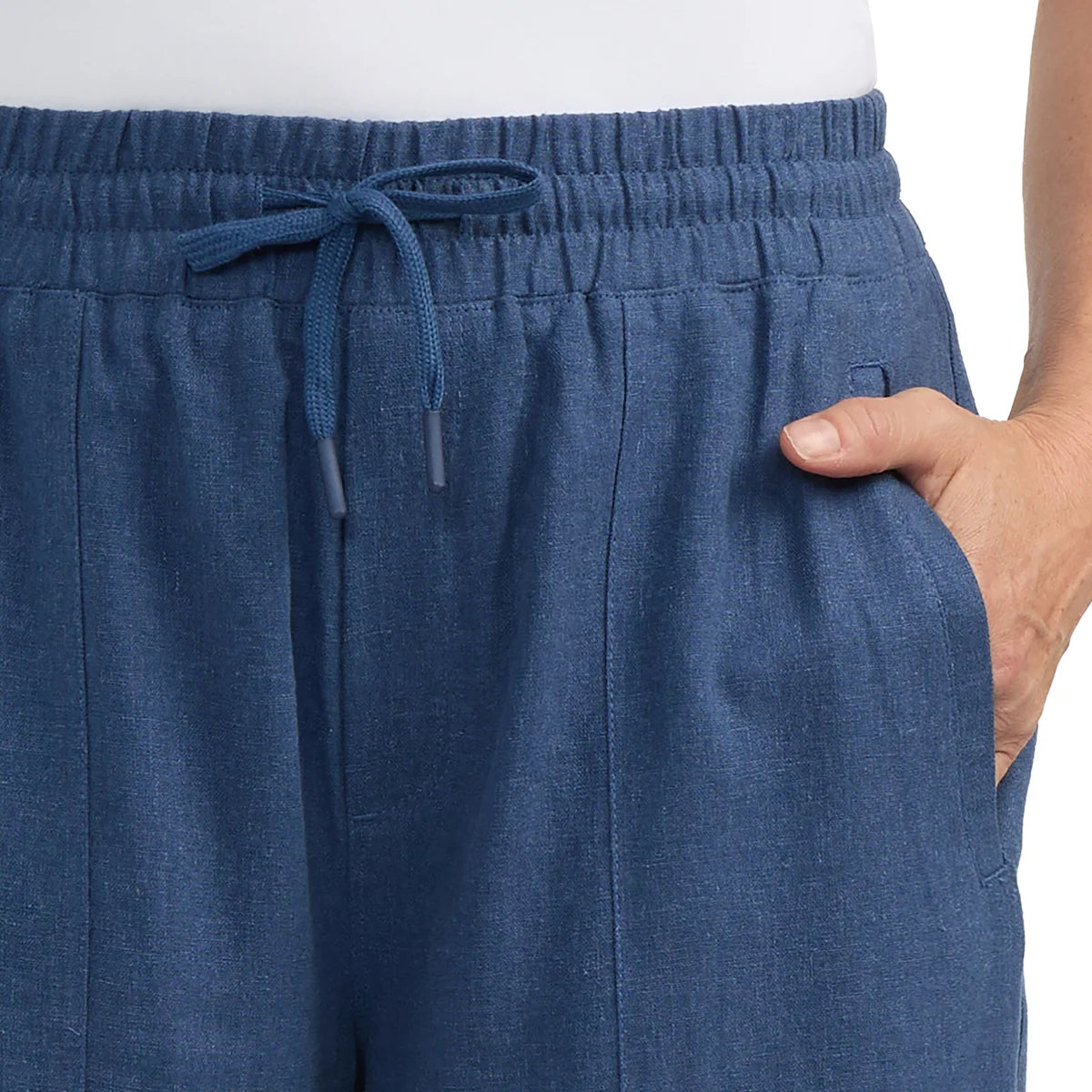 FRANK. BY FRANK AND OAK - Pantalon pour Femme-WOMEN'S-PANT-LINEN-LIN-BLUE-BLEU-4