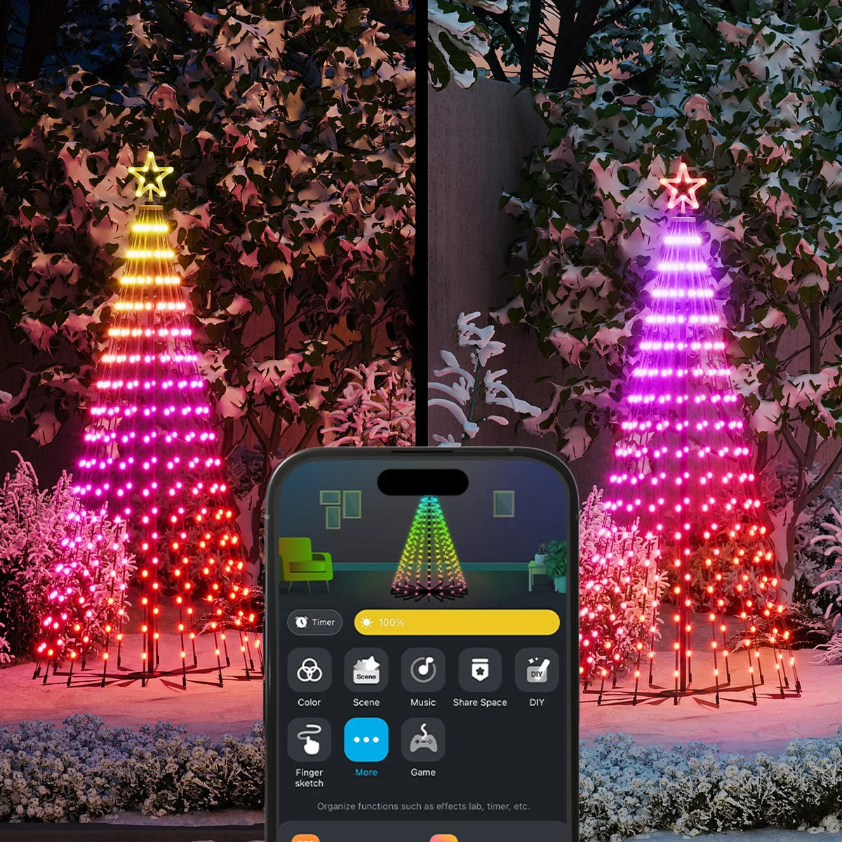 GOVEE - Sapin Conique Lumineux de 6 pi *Boite Ouverte*-cone-tree-lights-costco-2060333-6