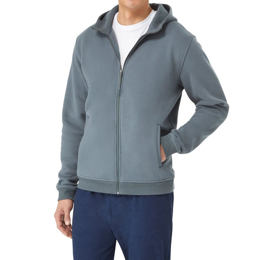 KIRKLAND SIGNATURE - Veste à Capuche pour Homme- Mens-Full-Zip-Hoodie-Vert-Gris-Green-Grey-7771545-1878534