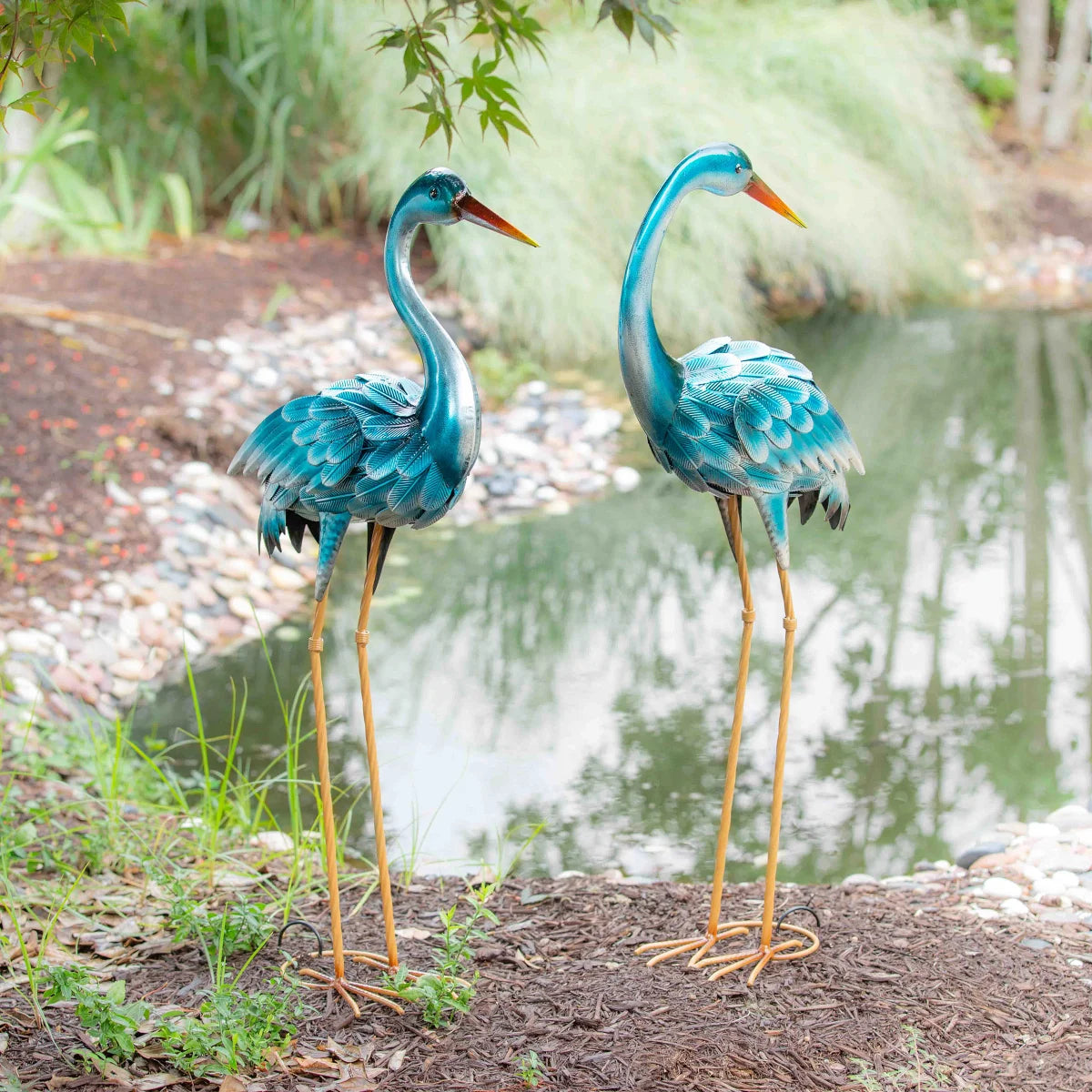 EVERGREEN - Paire de Hérons Bleus Grandeur Nature-life-size-blue-heron-pair-costco-1622838-7