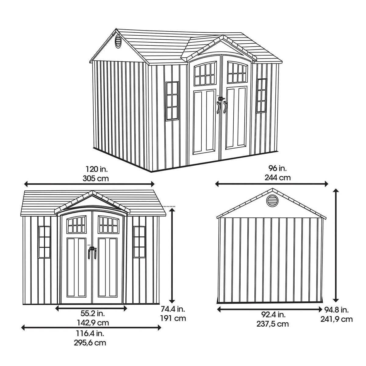 LIFETIME - Remise de Rangement Extérieur de 10 x 8 pi-outdoor-storage-shed-costco-1774914-3