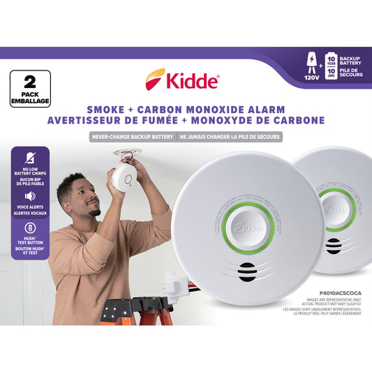 KIDDE - Paquet de 2 Avertisseurs de Fumée + Monoxyde de Carbone-PACK-SMOKE+CARBON-MONOXYDE-ALARM-COSTCO-1772678