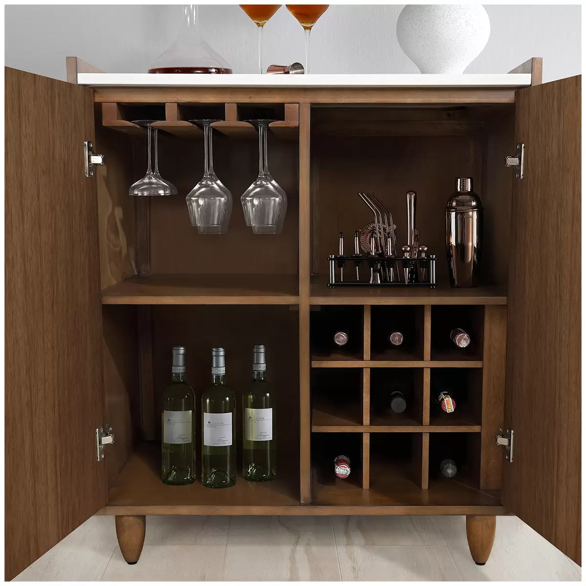 LOXLEY ROWE - Andrea Bar Cabinet with Storage *As Is*