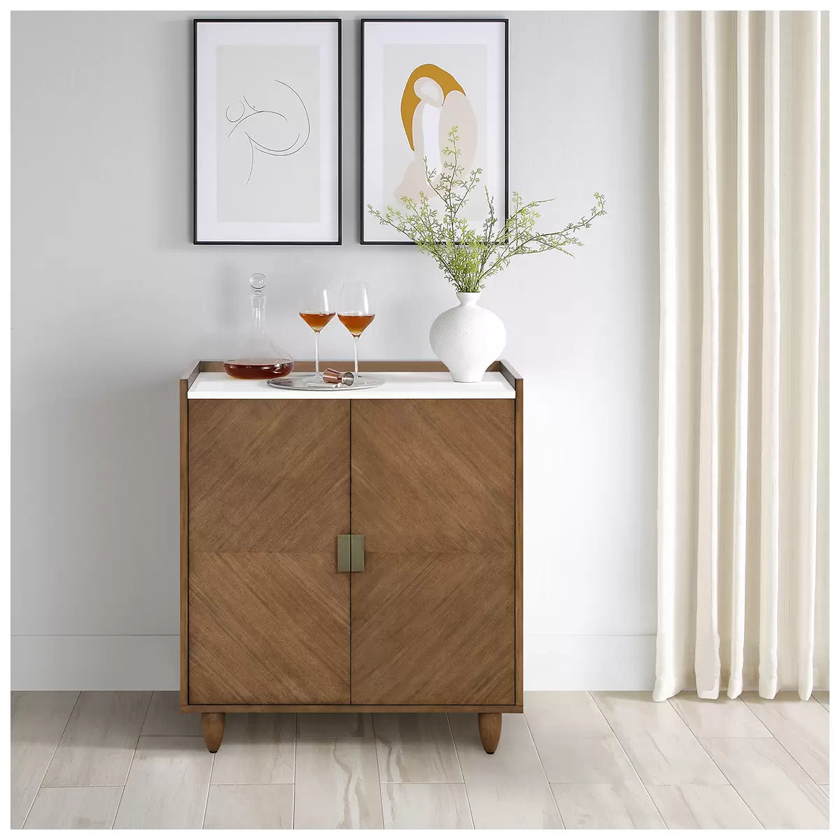 LOXLEY ROWE - Andrea Bar Cabinet with Storage *As Is*