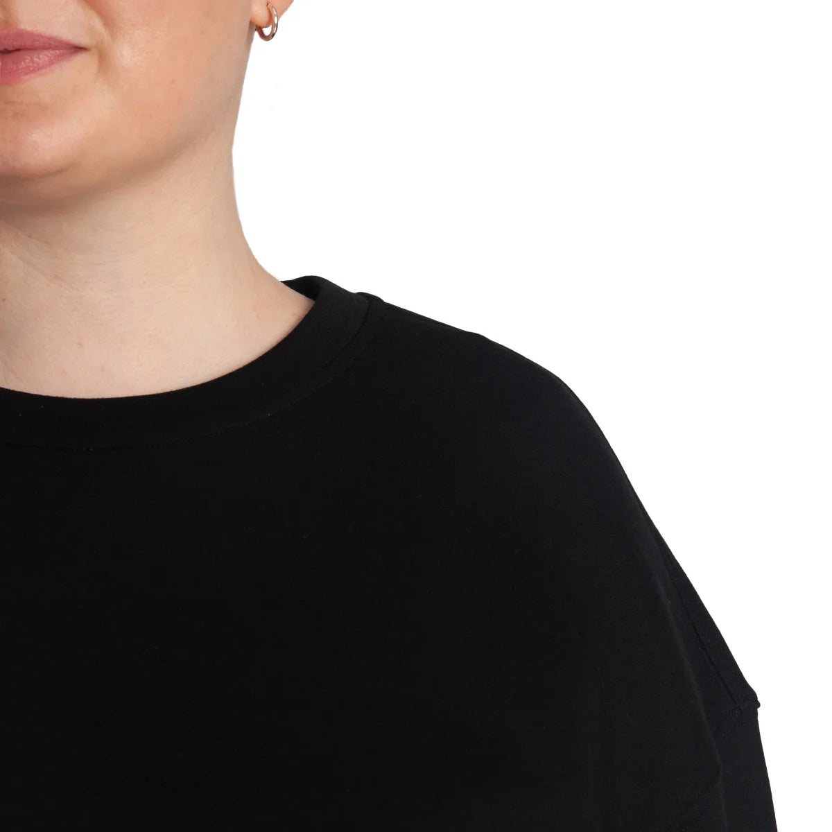 LAZYPANTS - Chandail à Col Rond en Molleton Doux-Womens-Double-Knit-Fleece-Crewneck-sweatshirt-1917547-1920929-Noir-Black