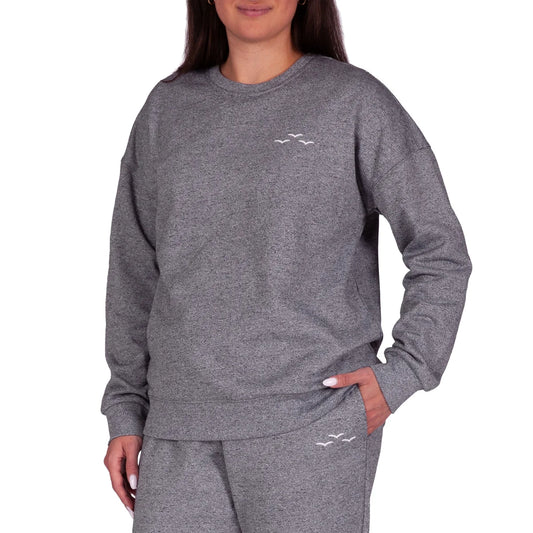 LAZYPANTS-CHANDAIL-EN-MOLLETON-POUR-FEMME-WOMEN'S-FLEECE-CREWNECK-SWEATSHIRT-COSTCO-2298900-GRIS-GREY