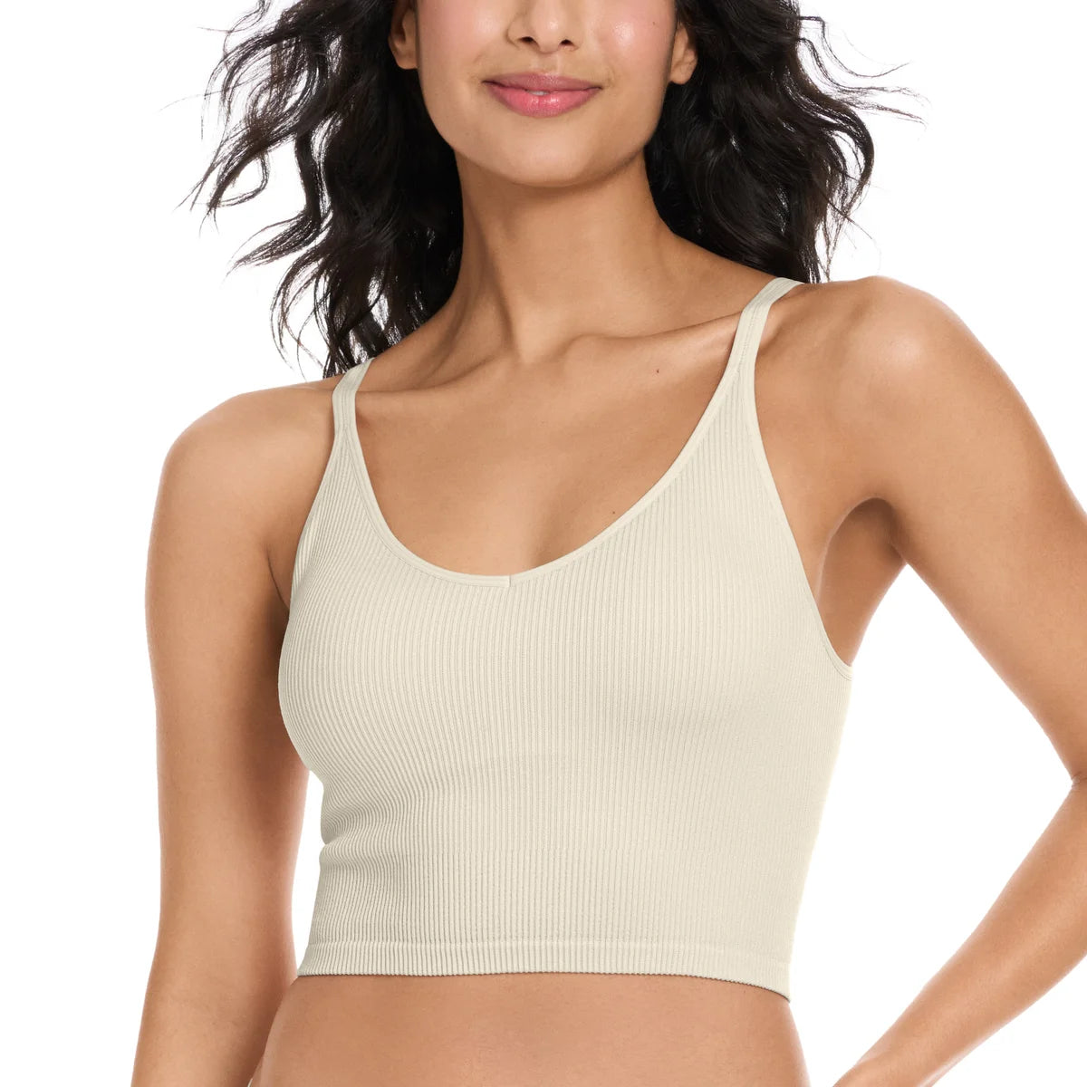LEMON - Paquet de 2 Soutiens-Gorge de Yoga Côtelé-ribbed-yoga-bra-pack-costco-2843810-creme-cream-rose-pink-2