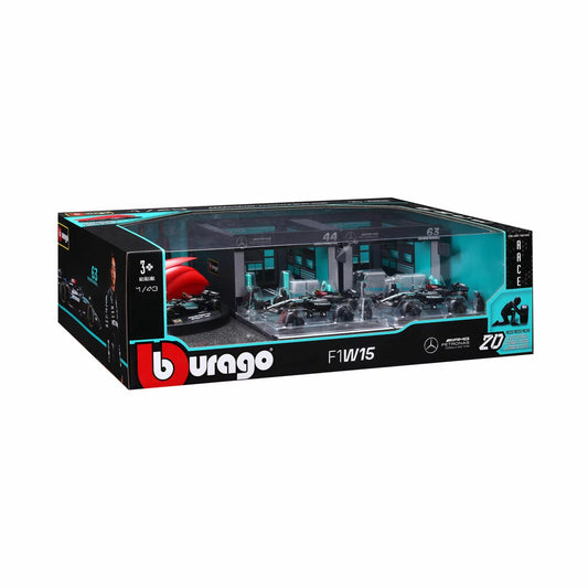 BURAGO - Ensemble d'Écurie de Formule 1-paddock-bundle-formula-costco-1851433-mercedes-bleu-blue-2