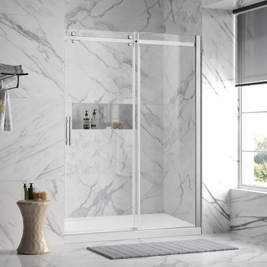 OVE - Porte et Base de Douche Elias-shower-door-&-base-kit-ensemble-costco-1838637-chrome-2