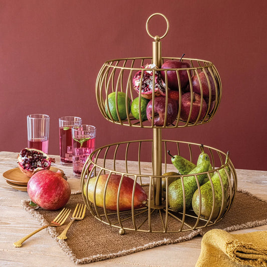 OVER & BACK - Panier à 2 Niveaux-2-tier-basket-costco-1030097-gold-doré-golden-2