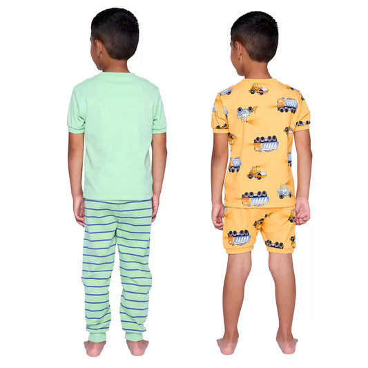 PEKKLE - Ensemble de Pyjama 4 Pièces pour Enfant-KID'S-4-PIECE-PAJAMA-SET-COSTCO-2612413-camions-trucks-2