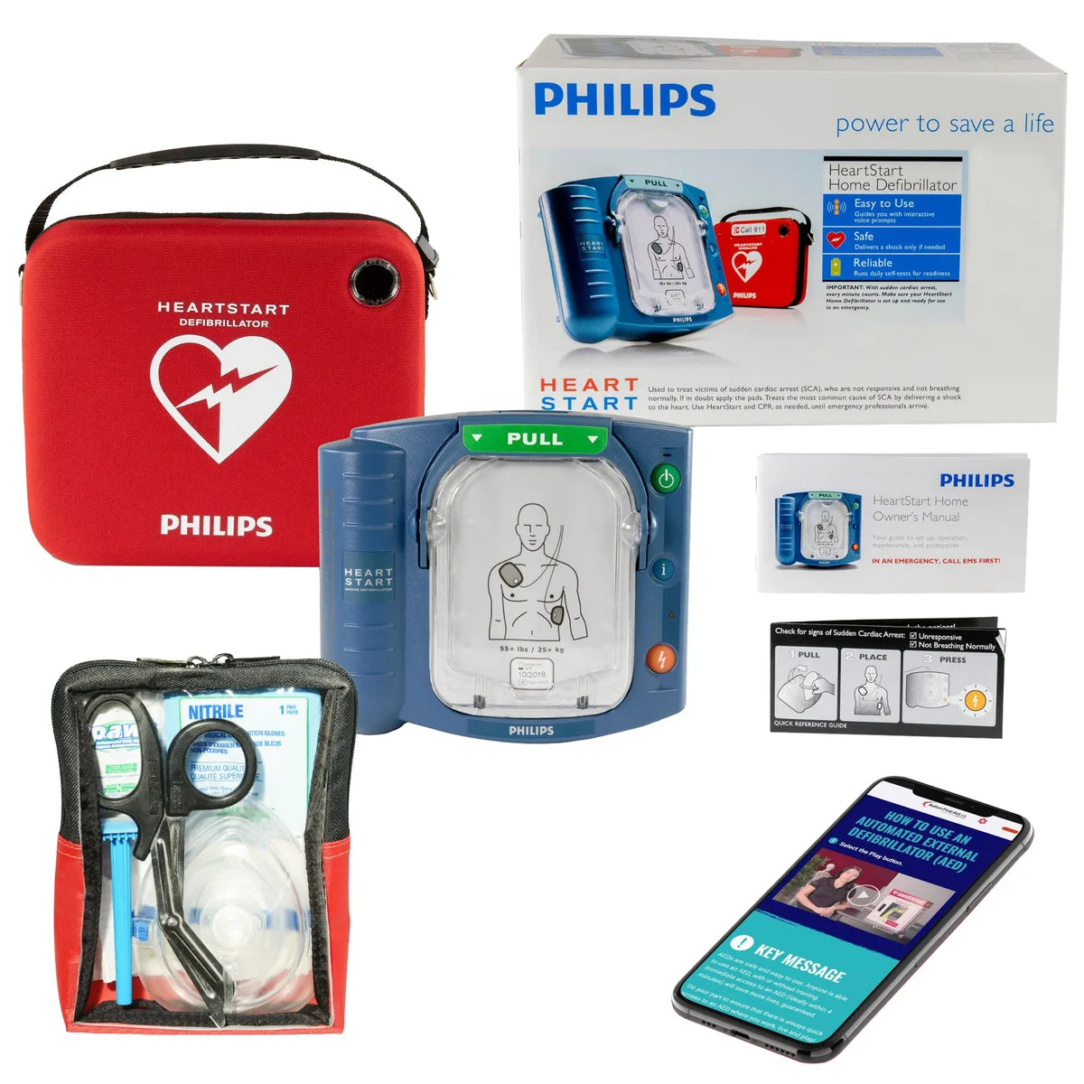 PHILIPS - Ensemble de DEA Défibrillateur à Usage Domestique Heart Start *Boite Ouverte*-AED-home-defibrillator-bundle-costco-1930416