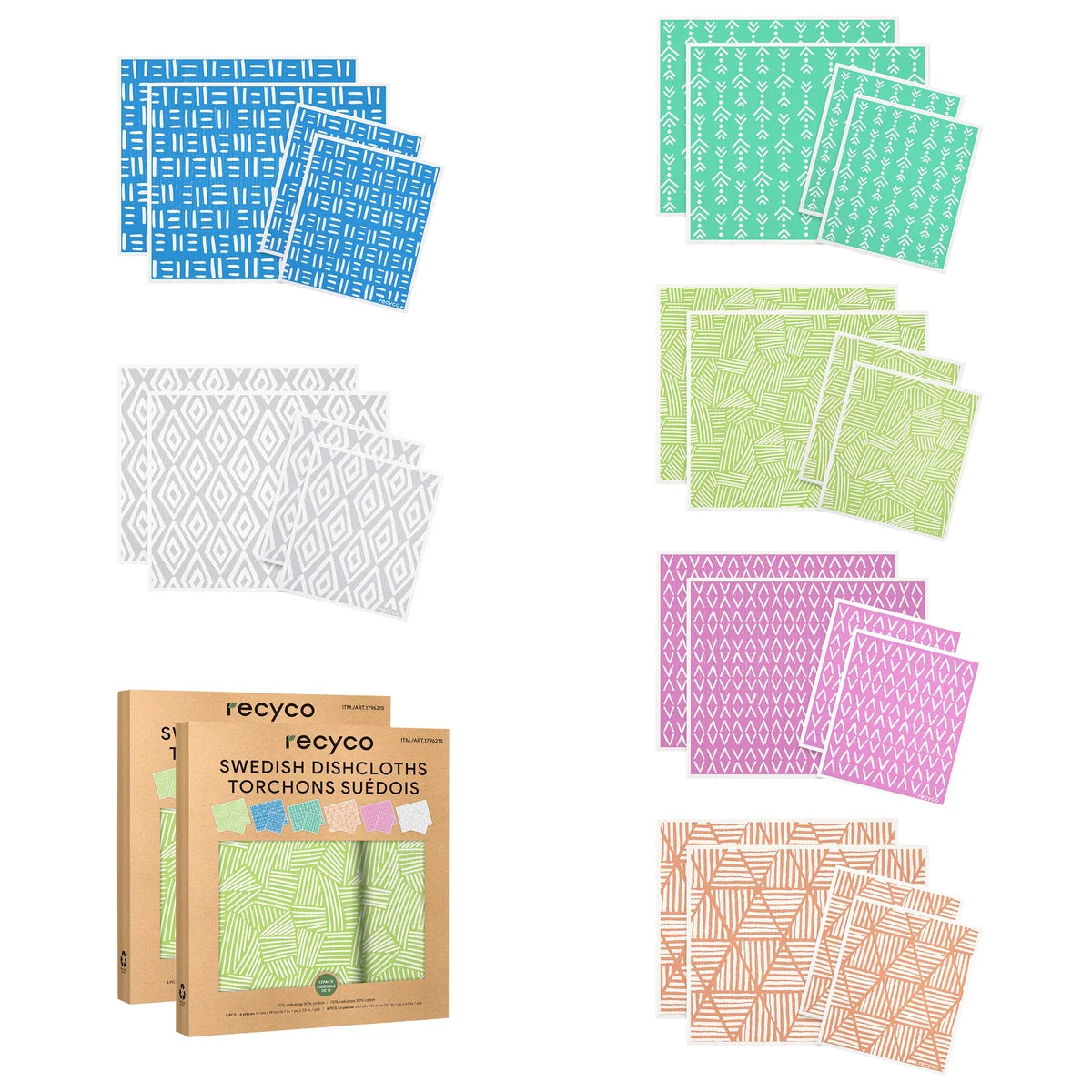 RECYCO - Ensemble de 12 Torchons Suédois-swedish-dishcloths-costco-1796215-multicolore-multicolor