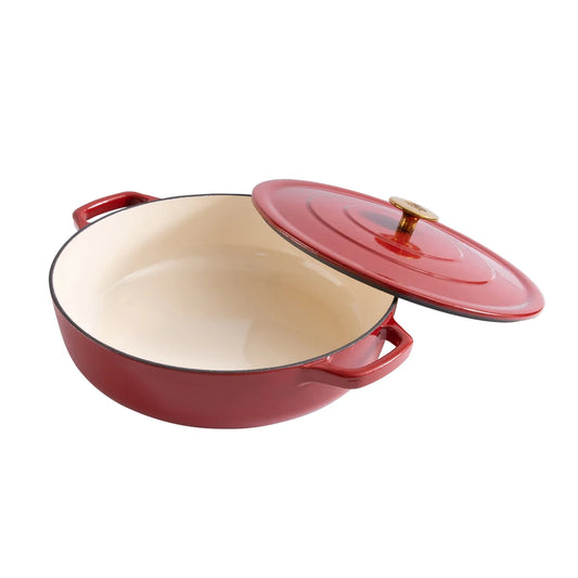 CHUCK HUGHES - Braisière en Fonte de 3,9 L-braiser-cast-iron-costco-2007239-red-rouge-2