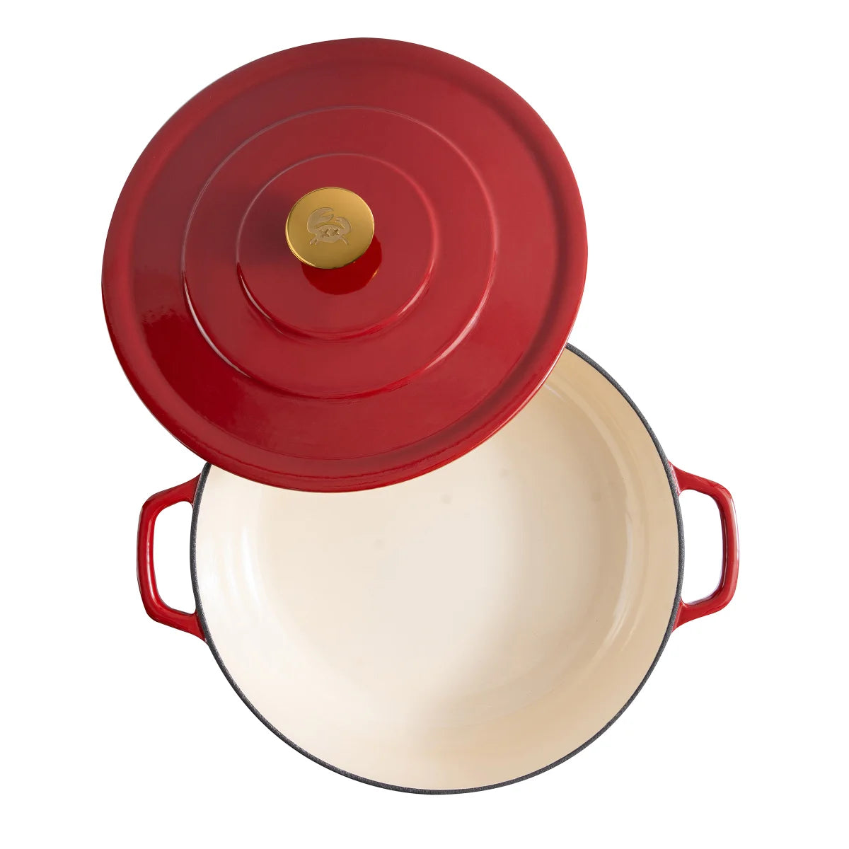 CHUCK HUGHES - Braisière en Fonte de 3,9 L-braiser-cast-iron-costco-2007239-red-rouge-4