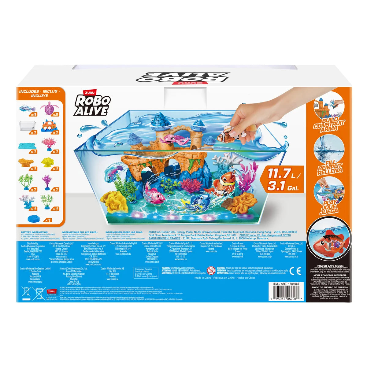 ZURU - Ensemble de Jeu d'Aquarium de Poissons Robo Alive-fish-tank-playset-costco-1784966-3