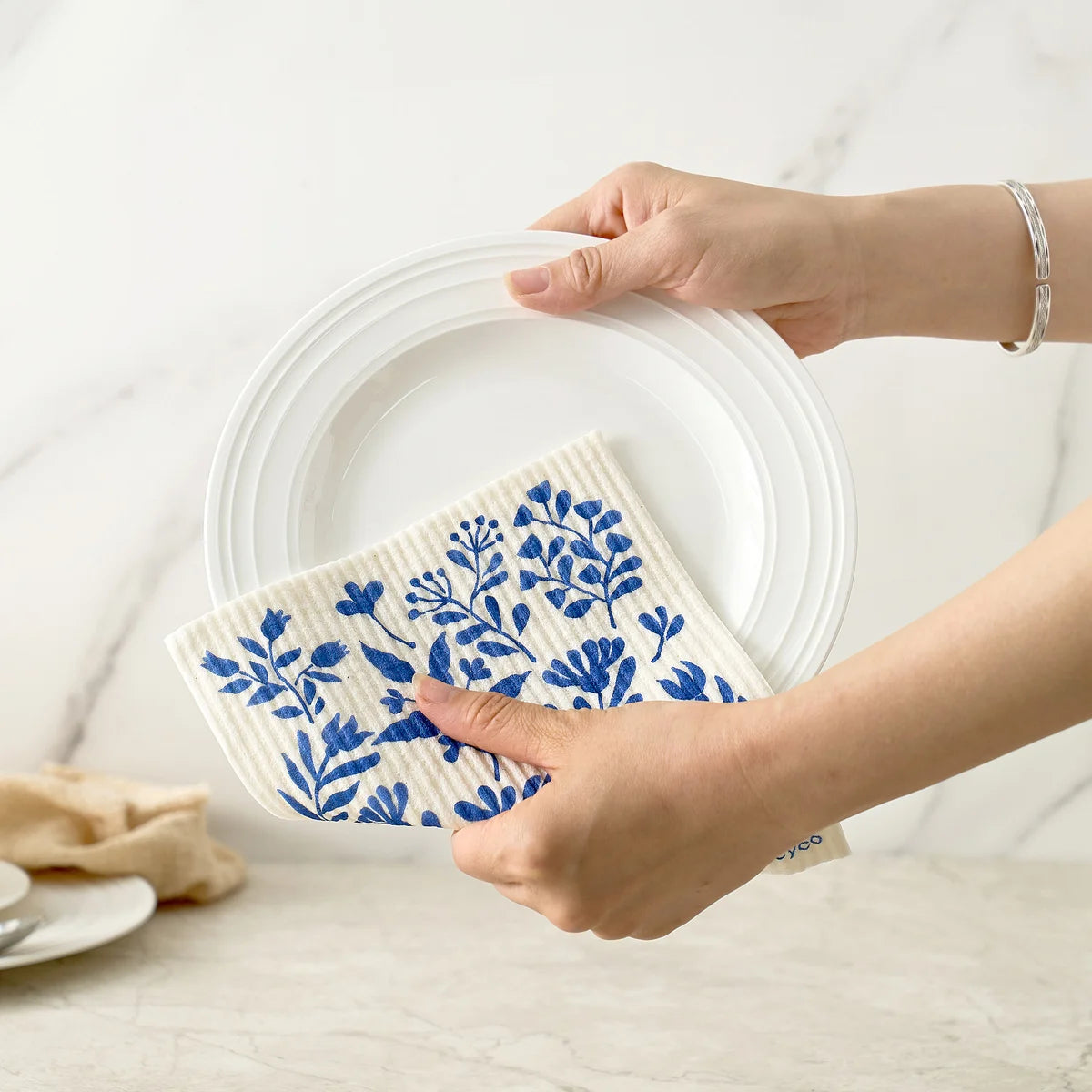 RECYCO - Ensemble de 12 Torchons Suédois-swedish-dishcloths-costco-1796215-blue-bleu-4