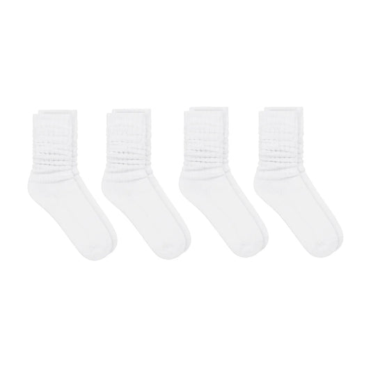 SCOTCH & SODA - Paquet de 4 Chaussettes Accordéons Mi-Mollet-pack-slouch-crew-socks-costco-1925617-white-blanc-2