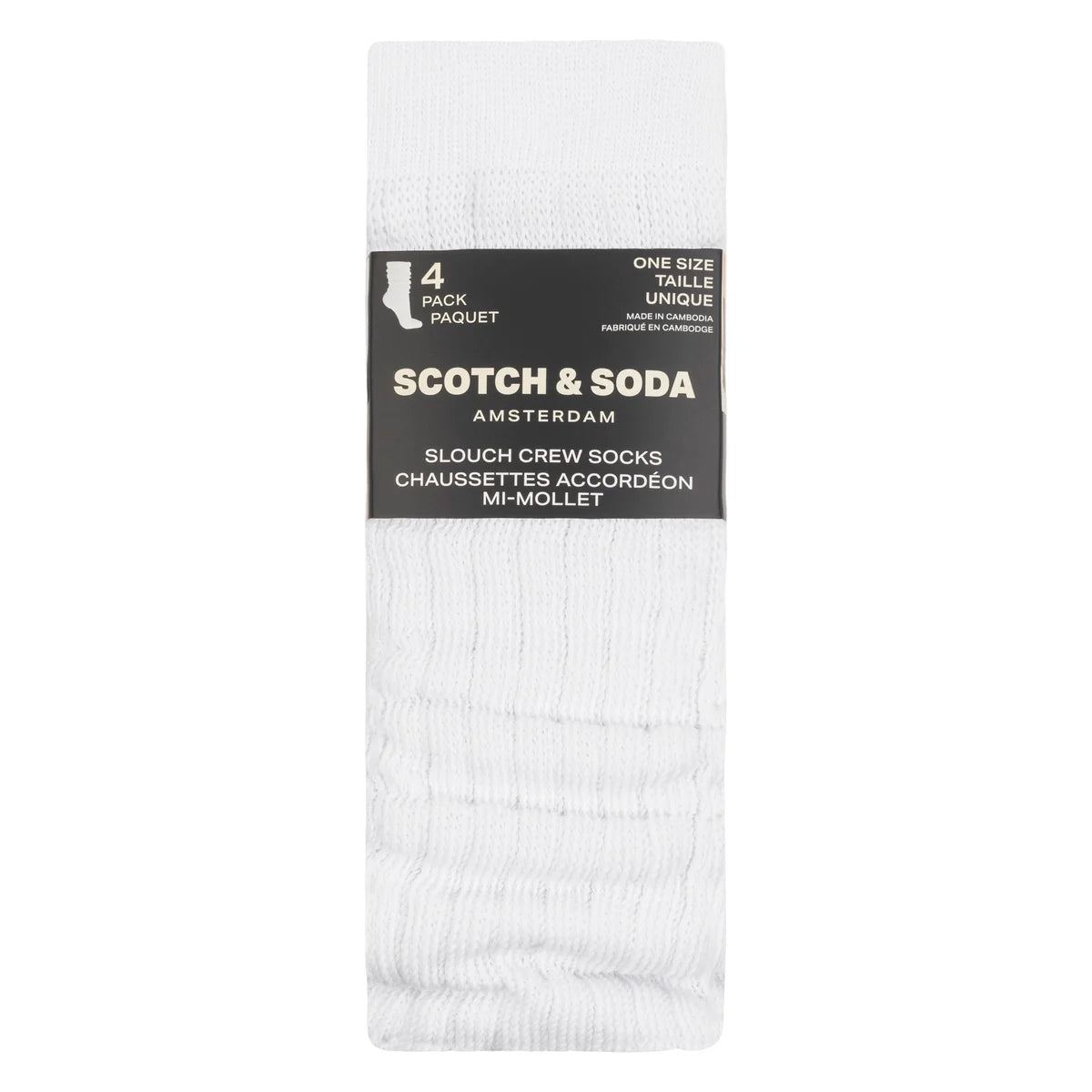 SCOTCH & SODA - Paquet de 4 Chaussettes Accordéons Mi-Mollet-pack-slouch-crew-socks-costco-1925617-white-blanc-4