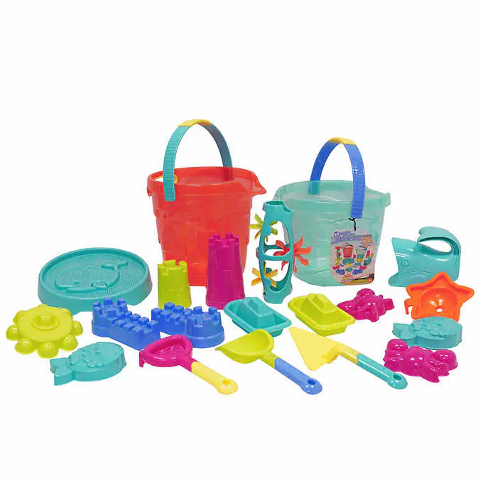 MADE FOR FUN 20 Piece Toy Set with 2 Buckets