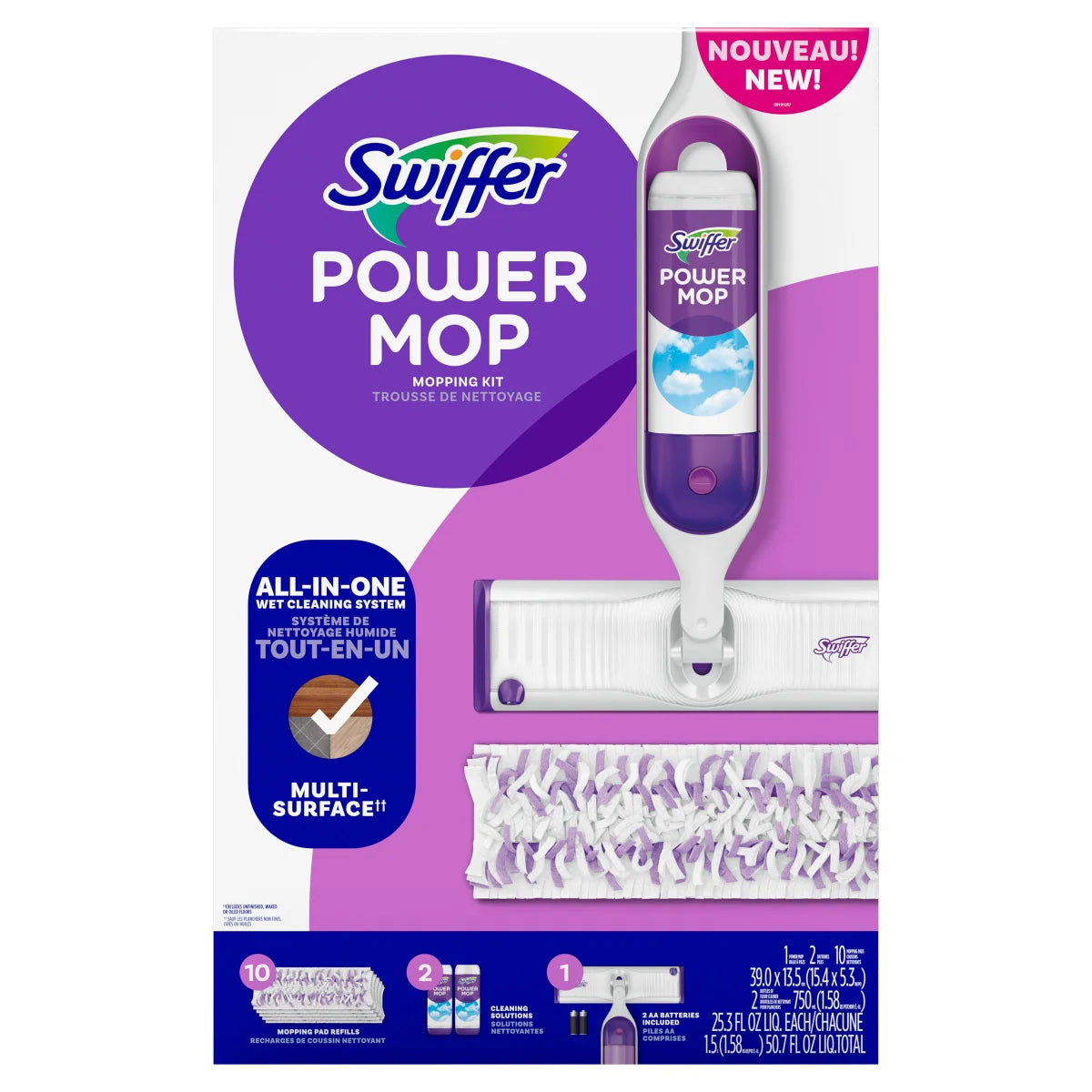 SWIFFER - Trousse de Nettoyage Power Mop-mopping-kit-all-in-one-wet-cleaning-system-costco-1842580