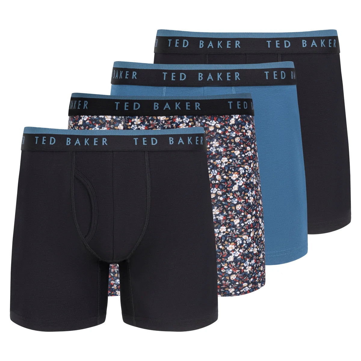 TED BAKER - Paquet de 4 Caleçon Boxeur pour Homme-PACK-MEN'S-BOXER-BRIEF-COSTCO-7947271-BLUE-BLEU-4