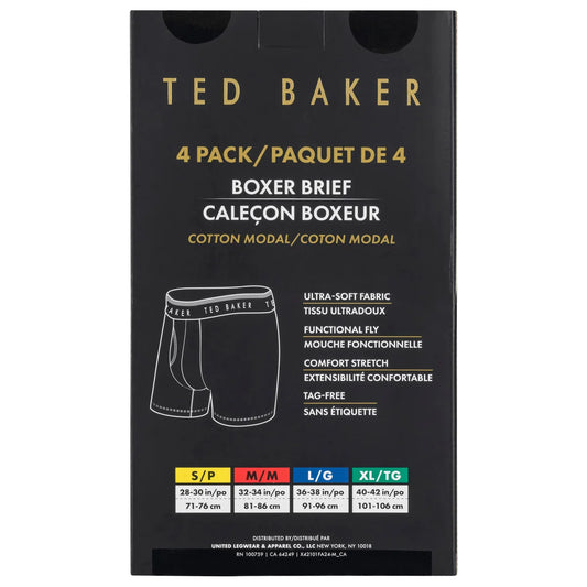 TED BAKER - Paquet de 4 Caleçon Boxeur pour Homme-PACK-MEN'S-BOXER-BRIEF-COSTCO-7947271-BLACK-NOIR-2