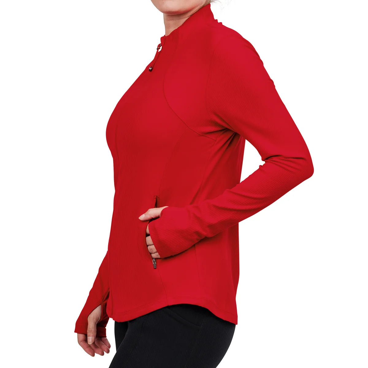 TUFF VEDA - Veste de Yoga Côtelée pour Femme-women's-ribbed-yoga-jacket-costco-6261002-rouge-red-2