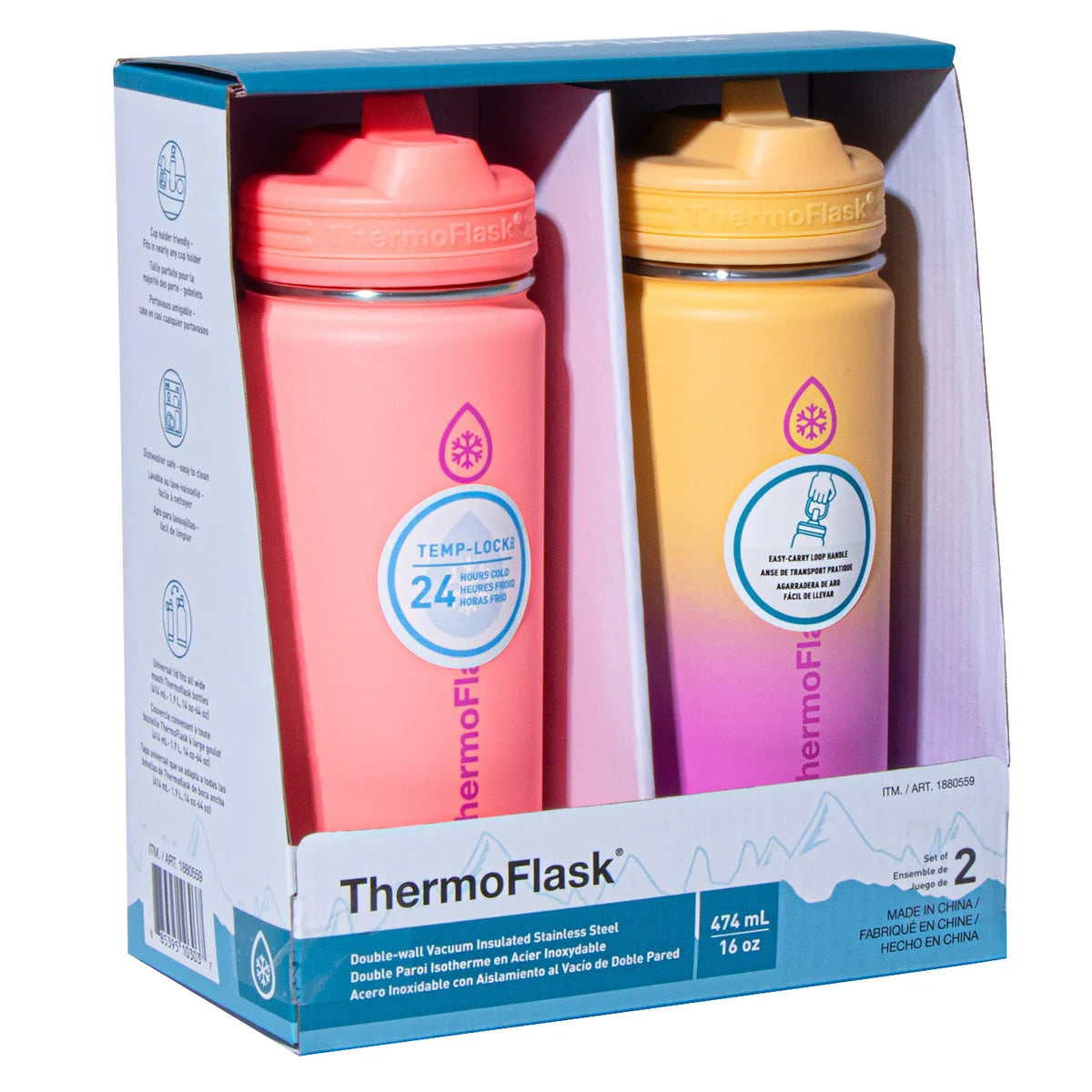 THERMOFLASK - Ensemble de 2 Bouteilles d'Eau de 474 ml-pack-water-bottles-16-oz-costco-1880559-pink-rose-7