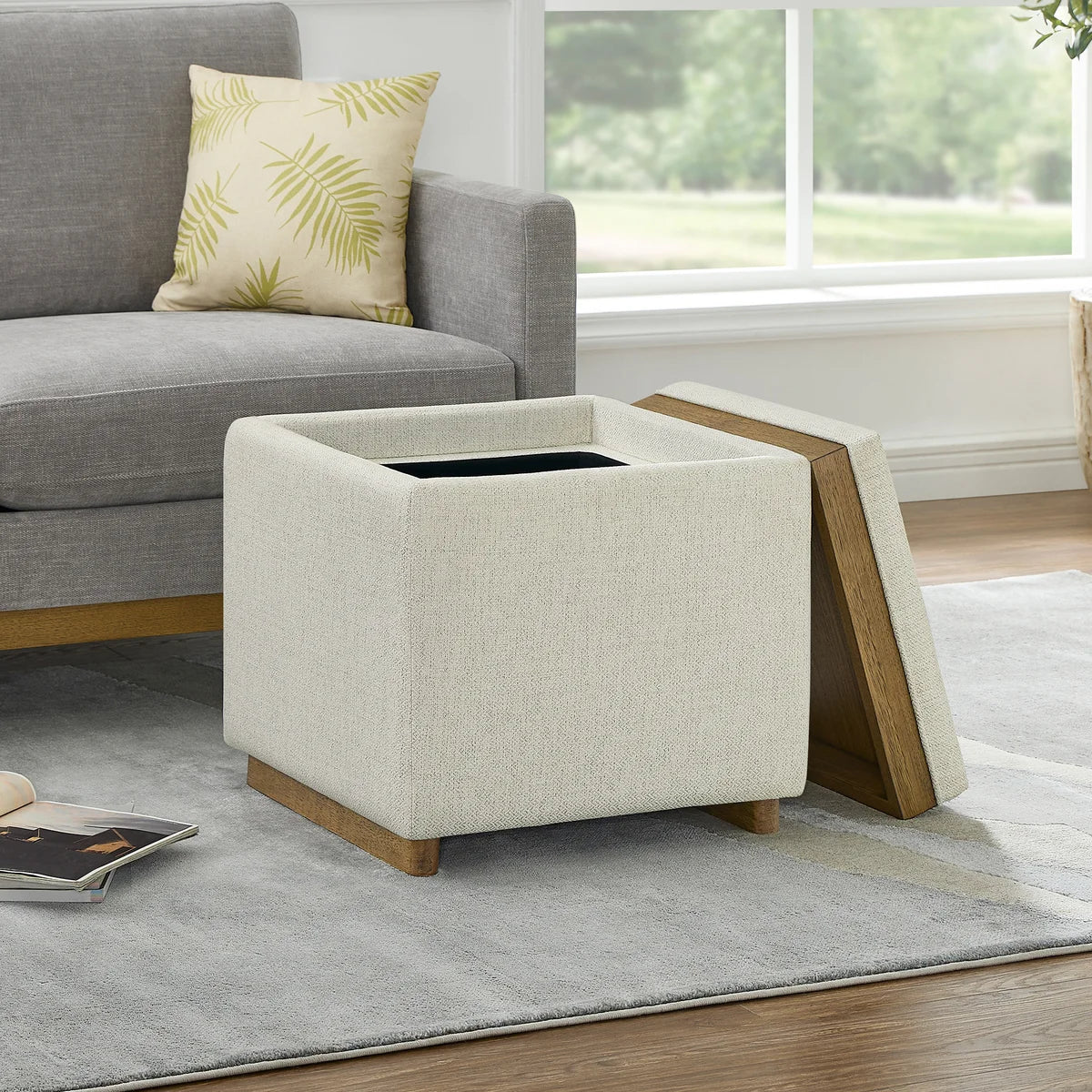 THOMASVILLE - Petit Pouf de Rangement en Tissu-small-fabric-storage-ottoman-costco-1861701-beige-3