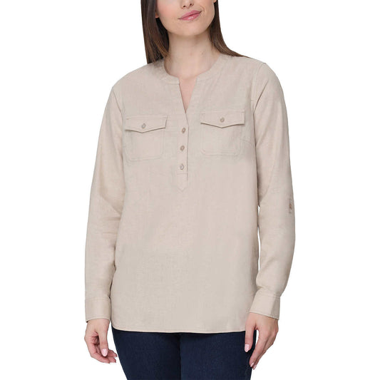 tahari-chemise-manches-longueur-ajustable-femme-women's-roll-tab-shirt-4