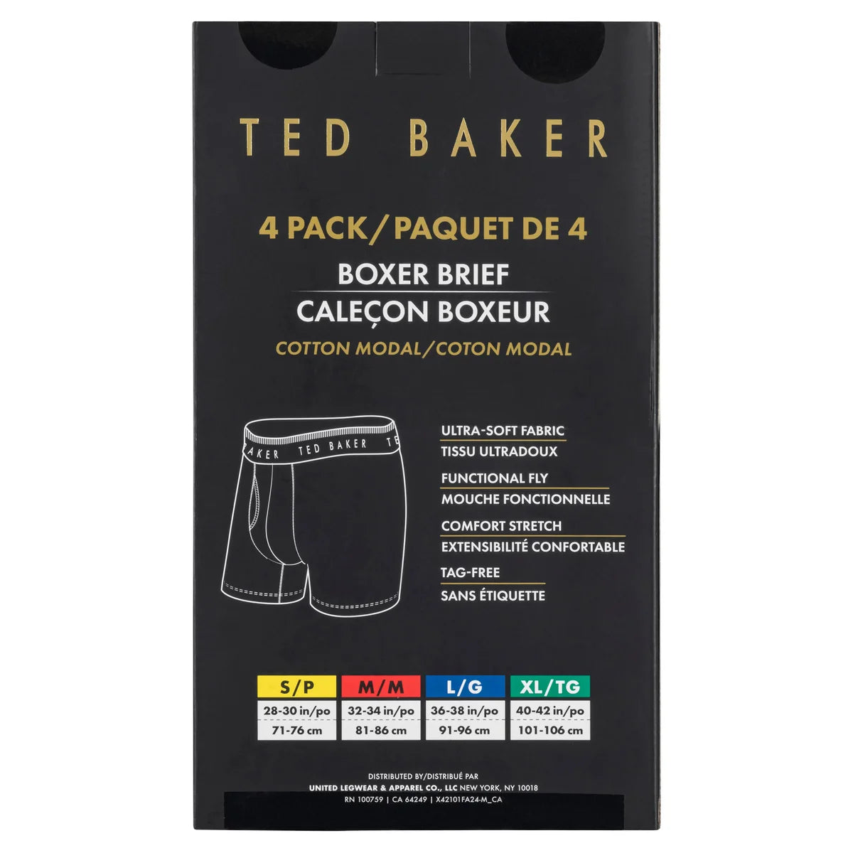 TED BAKER - Paquet de 4 Caleçon Boxeur pour Homme-PACK-MEN'S-BOXER-BRIEF-COSTCO-7947271-BLUE-BLEU-2