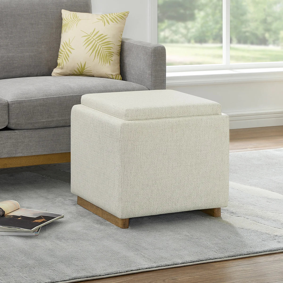 THOMASVILLE - Petit Pouf de Rangement en Tissu-small-fabric-storage-ottoman-costco-1861701-beige